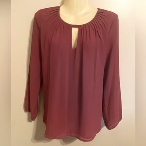 Women’s Naked Zebra Plum Chiffon Blouse SZ Medium